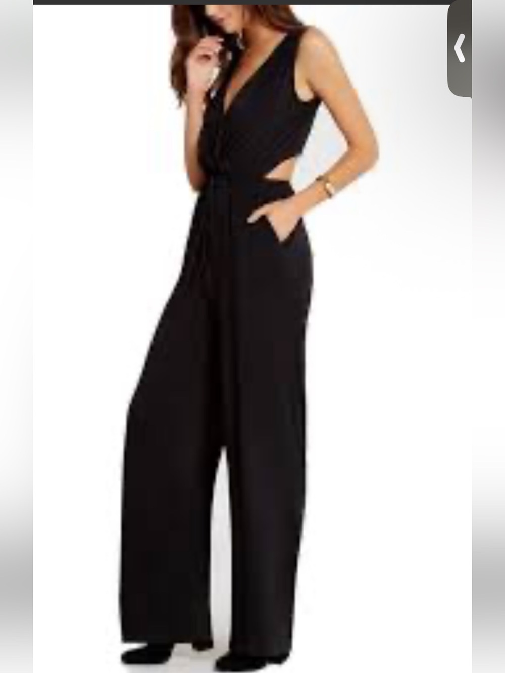 BCBGeneration Black Wide-Leg Cutout Jumpsuit